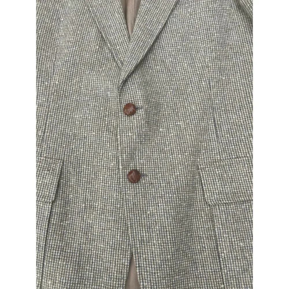 Vintage 70s H.I.S Wool Tweed Sport Coat Blazer Jacket Mens 42 L Preppy Academic - Picture 13 of 13